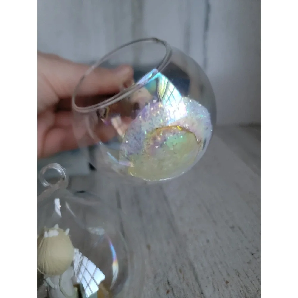 Precious‎ moments vintage glass ball boy girl ornament Xmas set